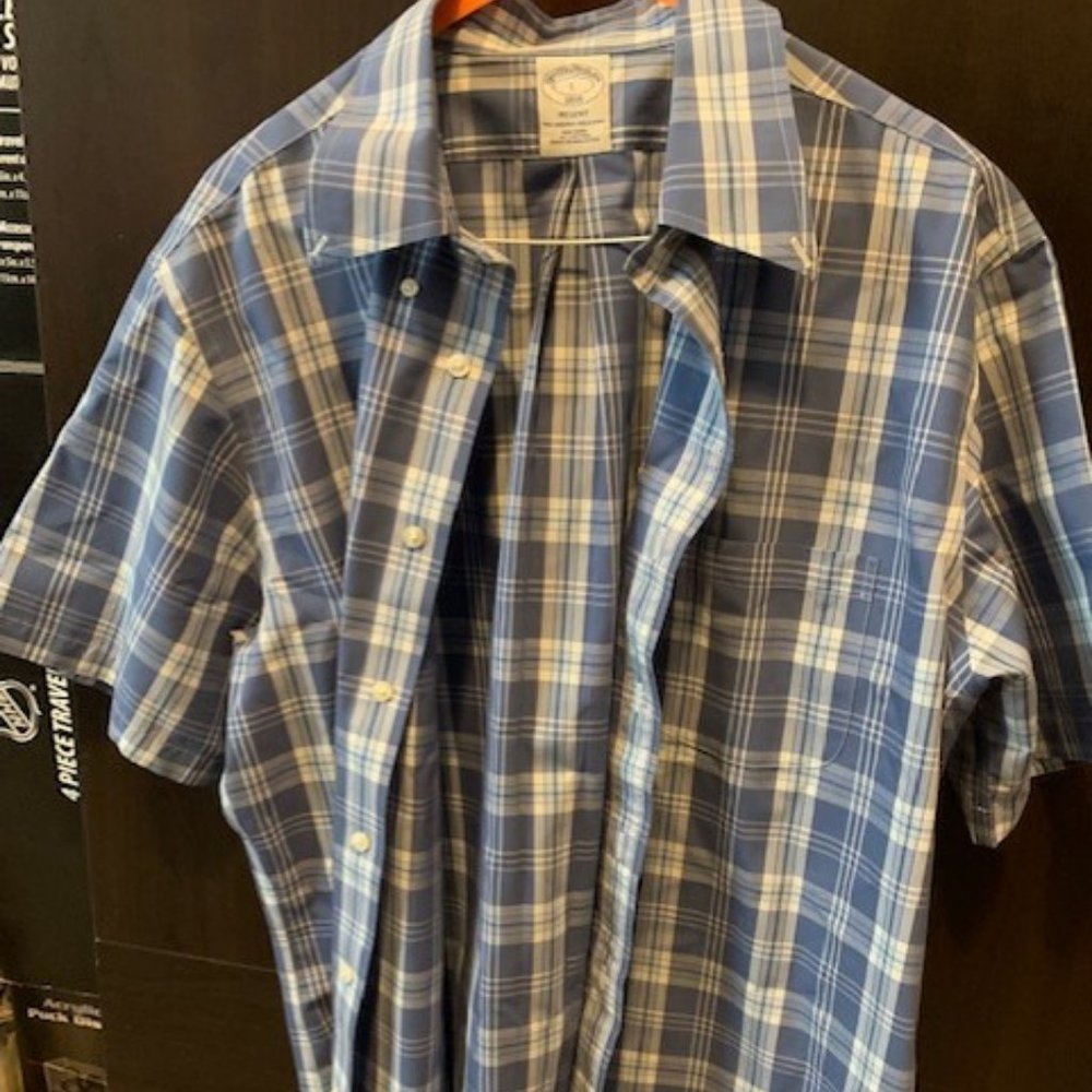 Brooks Bros Size L Blue Plaid